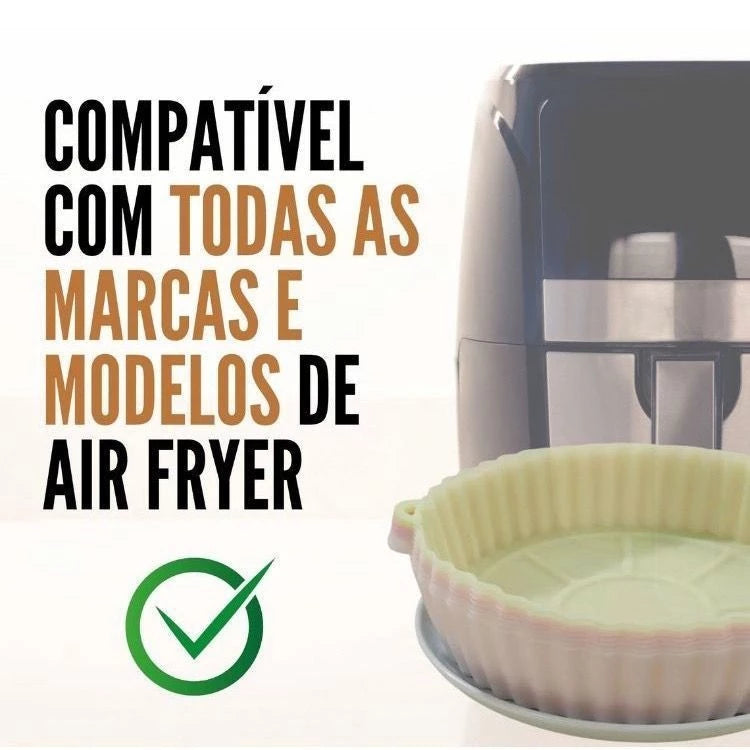 Forma Reutilizável de Silicone Antiaderente para Air Fryer e Fornos COMPRE 1 LEVE 2!