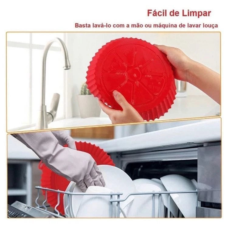 Forma Reutilizável de Silicone Antiaderente para Air Fryer e Fornos COMPRE 1 LEVE 2!