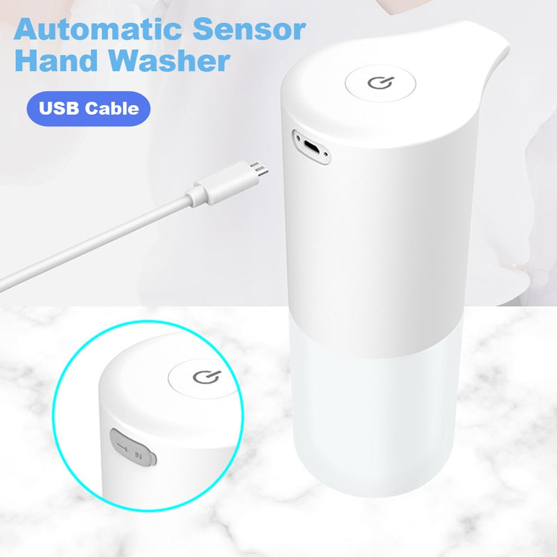 Dispensador de sabão touchless automático carregamento USB sensor de indução infravermelho mão e arruela desinfetante - Lumixbrasil